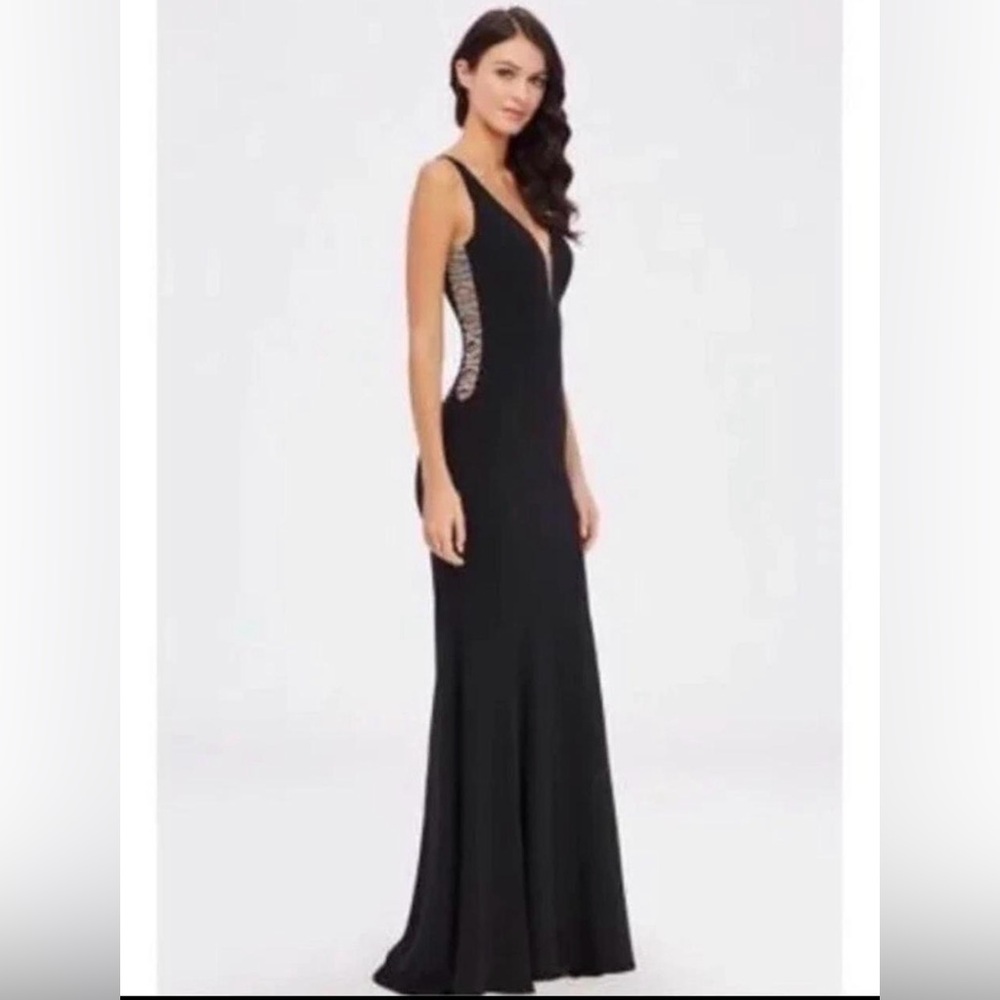 XSCAPE illusion black gown